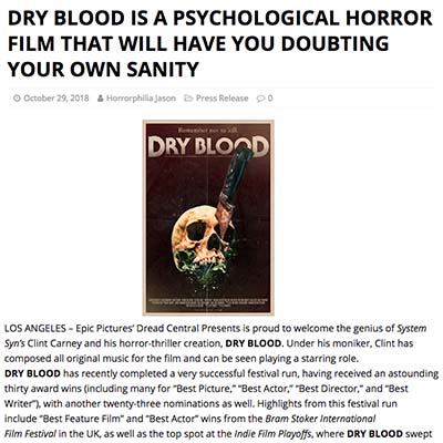 DRY BLOOD IS A PSYCHOLOGICAL HORROR FILM THAT WILL HAVE YOU DOUBTING YOUR OWN SANITY